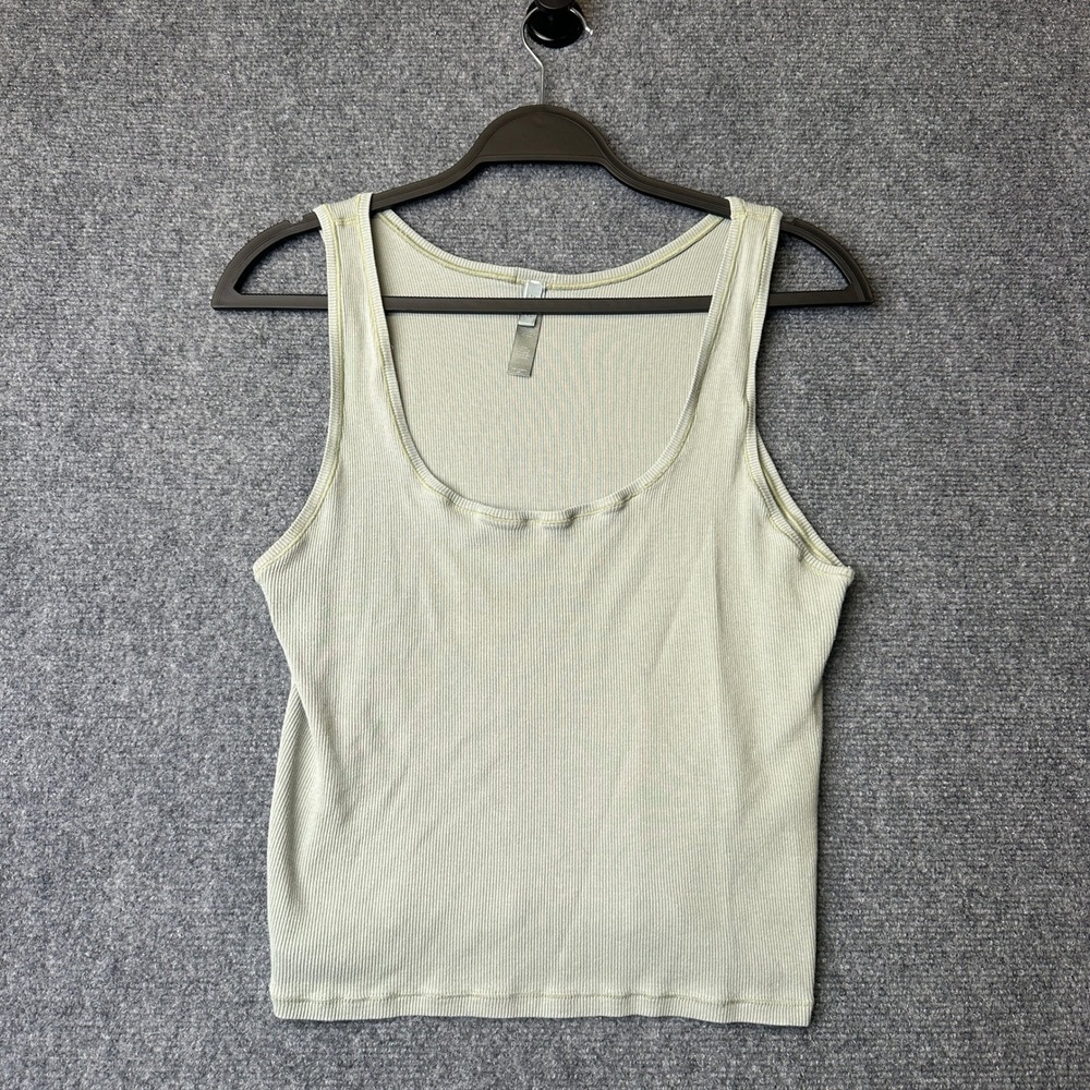 SKIMS Cotton Rib Tank Womens 4X Sage Green Sleeveless Loungewear Top - Picture 1 of 10
